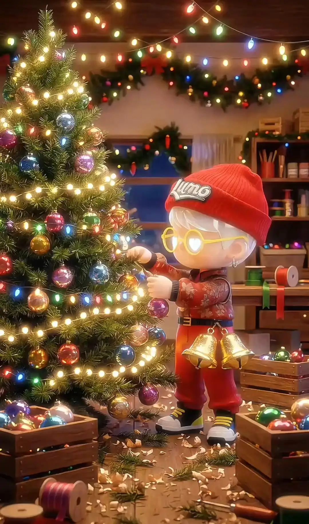 免费AI圣诞贺卡制作工具– 在线制作圣诞贺卡, image size:1080x1832