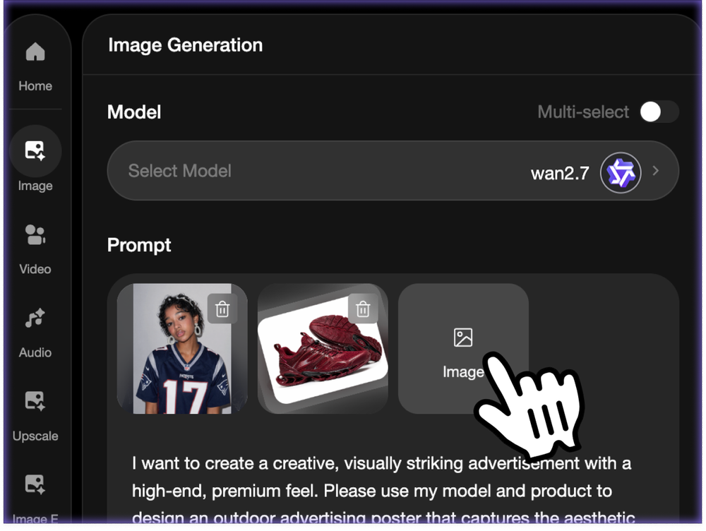 Upload your input and write your prompt