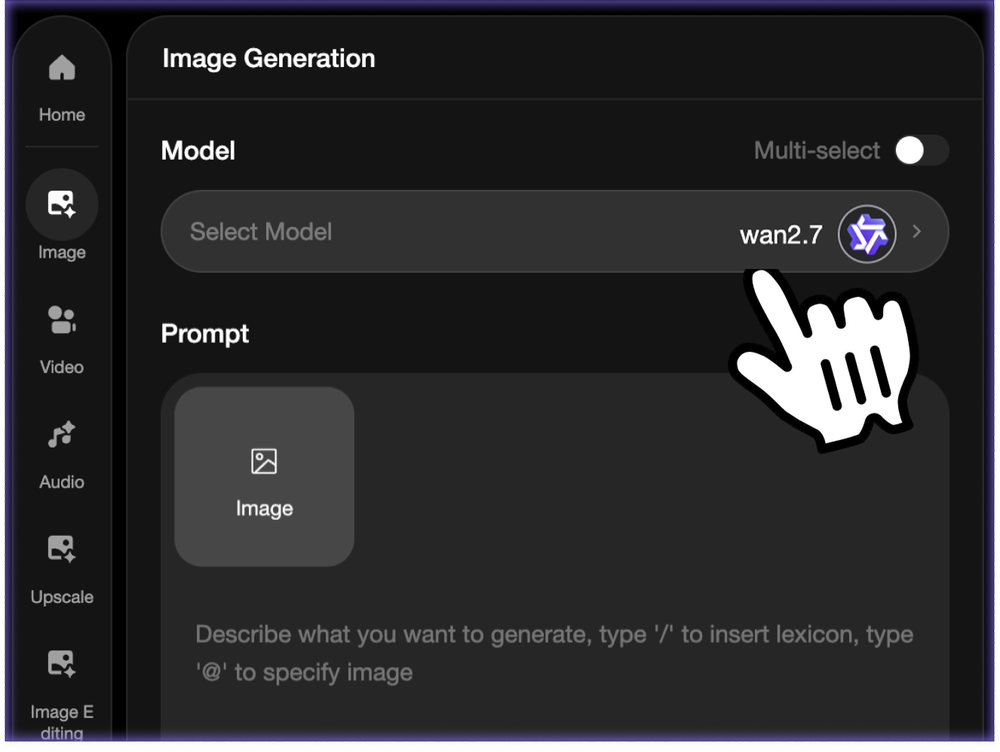 Choose the Wan 2.7 model